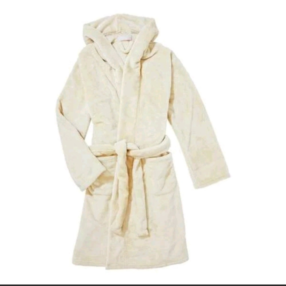 Summer & Rose Robe Womens Size Large XL Plus Oatmeal White Ultra Soft MSRP $83